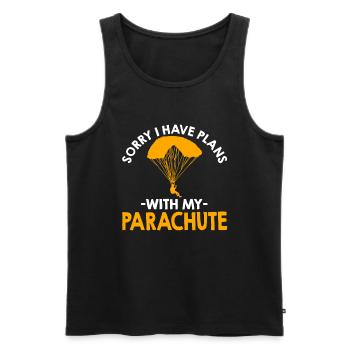 Sorry I Have Plans With My Parachute - Männer Premium Bio Tank Top - Schwarz - Vorne - Michal (187cm)