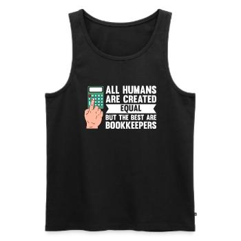 Bookkeeping Buchhalter Bookkeeper - Männer Premium Bio Tank Top - Schwarz - Vorne - AI Model Male 178 light (178cm)