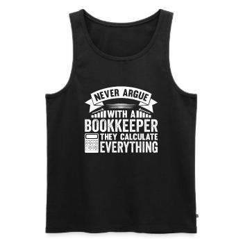 Bookkeeping Buchhalter Bookkeeper - Männer Premium Bio Tank Top - Schwarz - Vorne - AI Model Male 178 light (178cm)