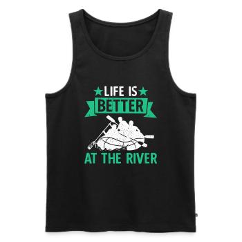 River Rafting Life Is Better At The Rivier - Men's Premium Organic Tank Top - black - Front - AI Model Male 178 light (178cm)
