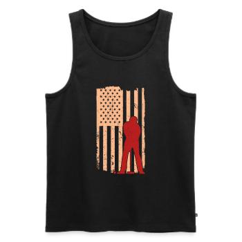 Croquet Player Usa Flag Croquet - Männer Premium Bio Tank Top - Schwarz - Vorne - AI Model Male 178 light (178cm)