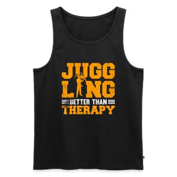 Juggling Better Than Therapy - Männer Premium Bio Tank Top - Schwarz - Vorne - AI Model Male 178 light (178cm)