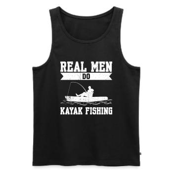 Real Men Do Kayak Fishing - Men's Premium Organic Tank Top - black - Front - Michal (187cm)