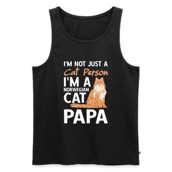 I'm Not Just A Cat Person I'm A Norwegian Cat Papa - Men's Premium Organic Tank Top - black - Front - Michal (187cm)