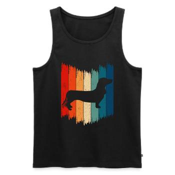 Retro Dachshund Vintage Dachshund - Men's Premium Organic Tank Top - black - Front - AI Model Male 178 light (178cm)