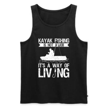 Kajakfischen und Kajakangeln - Männer Premium Bio Tank Top - Schwarz - Vorne - Michal (187cm)