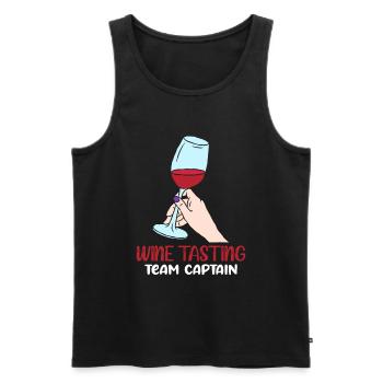 Wine Tasting Team Captain - Men's Premium Organic Tank Top - black - Front - AI Model Male 178 light (178cm)