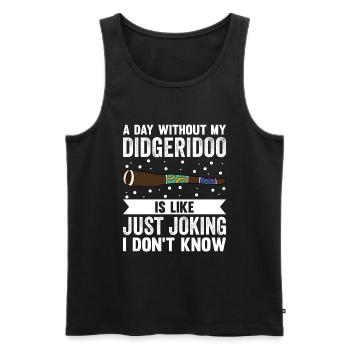 A Day Without My Didgeridoo - Men's Premium Organic Tank Top - black - Front - AI Model Male 178 light (178cm)