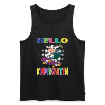 Bonjour Kindergarten Skateboard Cow - Débardeur bio Premium Homme - noir - Devant - Michal (187cm)