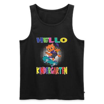 Bonjour Kindergarten Skateboarding Cat - Débardeur bio Premium Homme - noir - Devant - Michal (187cm)