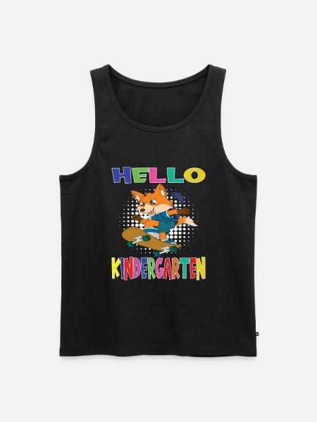 Hello Kindergarten Skateboarding Fox - Men's Premium Organic Tank Top - 