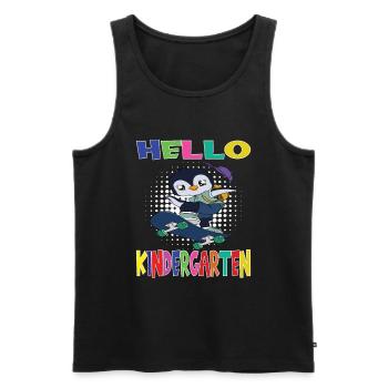 Hello Kindergarten Skateboard Penguin - Débardeur bio Premium Homme - noir - Devant - Michal (187cm)