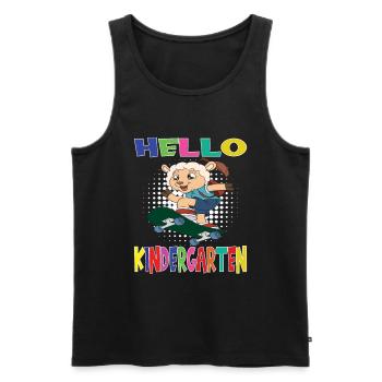 Hello Kindergarten Skateboarding Sheep - Men's Premium Organic Tank Top - black - Front - AI Model Male 178 light (178cm)