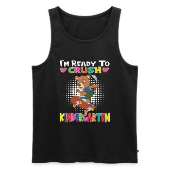 Je suis prêt à écraser l’ours de la maternelle en skateboard - Débardeur bio Premium Homme - noir - Devant - Michal (187cm)