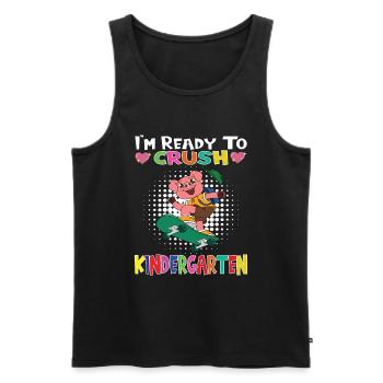 Je suis prêt à écraser le cochon de skateboard de la maternelle - Débardeur bio Premium Homme - noir - Devant - Michal (187cm)