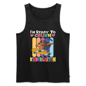 Chien de skateboard Je suis prêt à écraser la maternelle - Débardeur bio Premium Homme - noir - Devant - Michal (187cm)