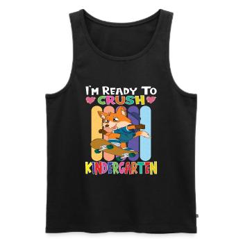Skateboarding Fox I'm Ready To Crush Kindergarten - Men's Premium Organic Tank Top - black - Front - AI Model Male 178 light (178cm)