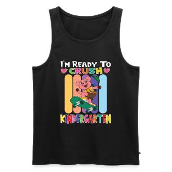 Cochon de skateboard Je suis prêt à écraser la maternelle - Débardeur bio Premium Homme - noir - Devant - Michal (187cm)