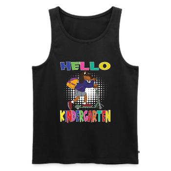 Bonjour chien de maternelle avec scooter - Débardeur bio Premium Homme - noir - Devant - Michal (187cm)