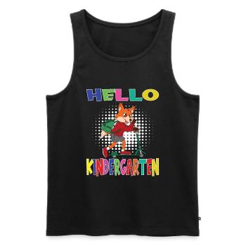 Bonjour Kindergarten Fox avec scooter - Débardeur bio Premium Homme - noir - Devant - Michal (187cm)