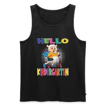 Hello Kindergarten Sheep With Scooter - Men's Premium Organic Tank Top - black - Front - Michal (187cm)