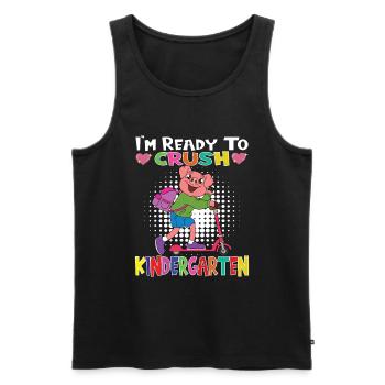 I'm Ready To Crush Kindergarten Pig With Scooter - Men's Premium Organic Tank Top - black - Front - Michal (187cm)
