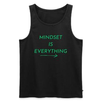 MINDSET IS EVERTHING - Männer Premium Bio Tank Top - Schwarz - Vorne - AI Model Male 178 light (178cm)