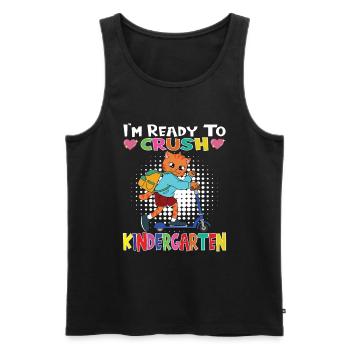 I'm Ready To Crush Kindergarten Cat With Scooter - Men's Premium Organic Tank Top - black - Front - AI Model Male 178 light (178cm)
