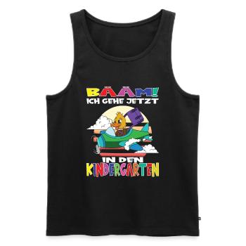 Kindergartenkind Hallo Kindergarten Ich Komme - Männer Premium Bio Tank Top - Schwarz - Vorne - Michal (187cm)