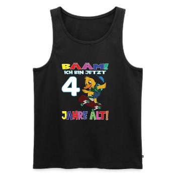 Bääm Ich Bin Jetzt 4 Jahre Alt Geburtstag Ente - Männer Premium Bio Tank Top - Schwarz - Vorne - Michal (187cm)