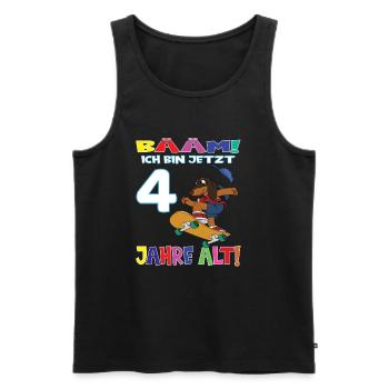 Bääm Ich Bin Jetzt 4 Jahre Alt Geburtstag Hund - Männer Premium Bio Tank Top - Schwarz - Vorne - Michal (187cm)