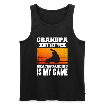 Grandpa Skateboarding Is My Game - Men's Premium Organic Tank Top - black - Front - Michal (187cm)