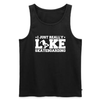 I Just Really Like Skateboarding - Men's Premium Organic Tank Top - black - Front - Michal (187cm)
