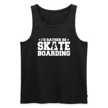 Je préfère faire du skateboard - Débardeur bio Premium Homme - noir - Devant - Michal (187cm)