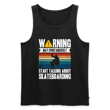 Start Talking About Skateboarding - Men's Premium Organic Tank Top - black - Front - Michal (187cm)
