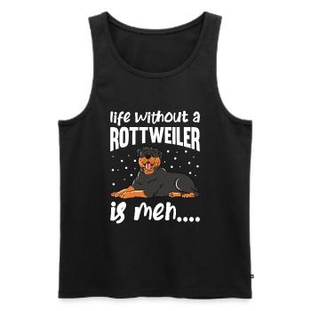 La vie sans Rottweiler est Meh - Débardeur bio Premium Homme - noir - Devant - AI Model Male 178 light (178cm)