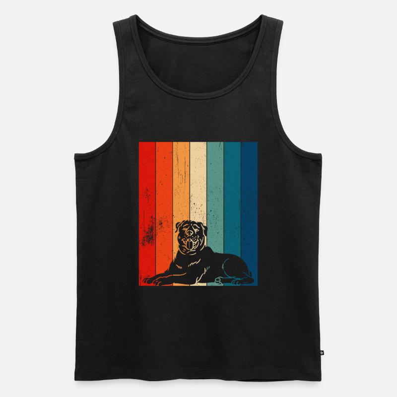 Retro Distressed Rottweiler Lines - Männer Premium Bio Tank Top - undefined
