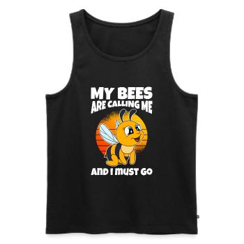 My Bees Are Calling Me And I Must Go - Men's Premium Organic Tank Top - black - Front - Michal (187cm)