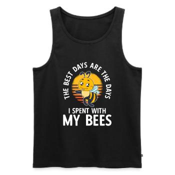 The Best Days Are The Days I Spent With My Bees - Männer Premium Bio Tank Top - Schwarz - Vorne - Michal (187cm)
