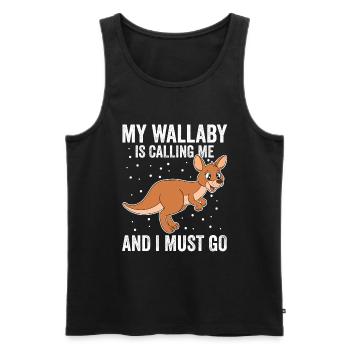 Wallaby Better Than Therapy - Männer Premium Bio Tank Top - Schwarz - Vorne - AI Model Male 178 light (178cm)