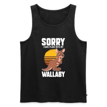 Wallaby mieux que la thérapie - Débardeur bio Premium Homme - noir - Devant - AI Model Male 178 light (178cm)
