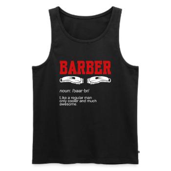 Barber Noun - Männer Premium Bio Tank Top - Schwarz - Vorne - AI Model Male 178 light (178cm)