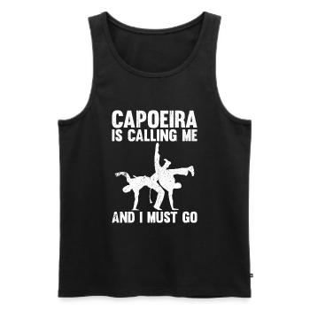 La Capoeira m’appelle et je dois y aller - Débardeur bio Premium Homme - noir - Devant - Michal (187cm)