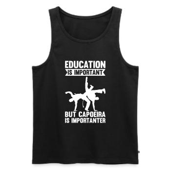 L’éducation est importante, mais la capoeira est plus importante - Débardeur bio Premium Homme - noir - Devant - Michal (187cm)