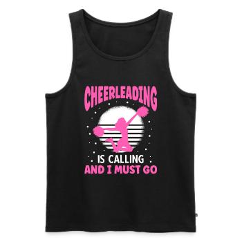 Le cheerleading m’appelle et je dois y aller - Débardeur bio Premium Homme - noir - Devant - Michal (187cm)