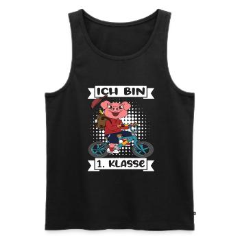 Ich Bin 1 Klasse Einschulung Schulanfang - Männer Premium Bio Tank Top - Schwarz - Vorne - AI Model Male 178 light (178cm)