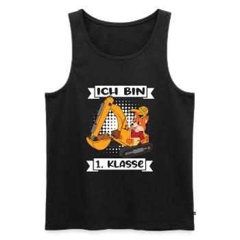 Ich Bin 1 Klasse Einschulung Schulanfang - Männer Premium Bio Tank Top - Schwarz - Vorne - AI Model Male 178 light (178cm)