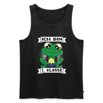 Ich Bin 1 Klasse Einschulung Schulanfang - Männer Premium Bio Tank Top - Schwarz - Vorne - AI Model Male 178 light (178cm)