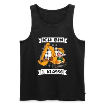 Ich Bin 1 Klasse Einschulung Schulanfang - Männer Premium Bio Tank Top - Schwarz - Vorne - AI Model Male 178 light (178cm)