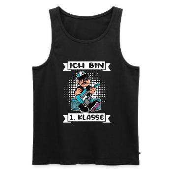 Ich Bin 1 Klasse Einschulung Schulanfang - Männer Premium Bio Tank Top - Schwarz - Vorne - AI Model Male 178 light (178cm)